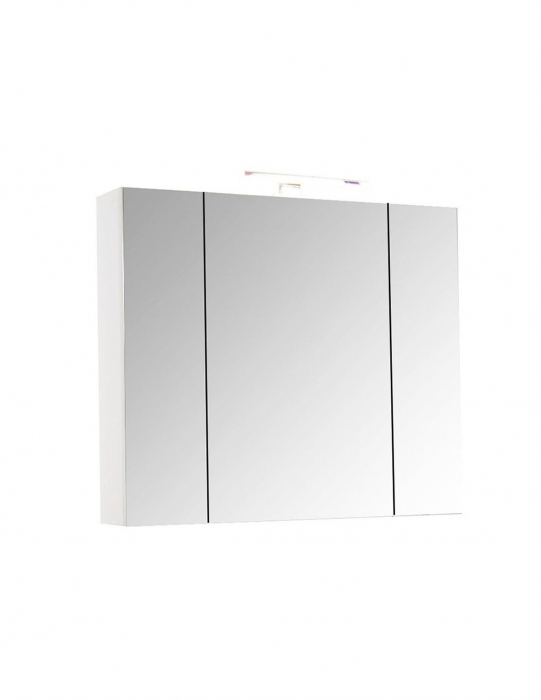 Set mobilier baie suspendat alb GN0541 cu lavoar ceramic si oglinda cu dulap si iluminare LED [5]