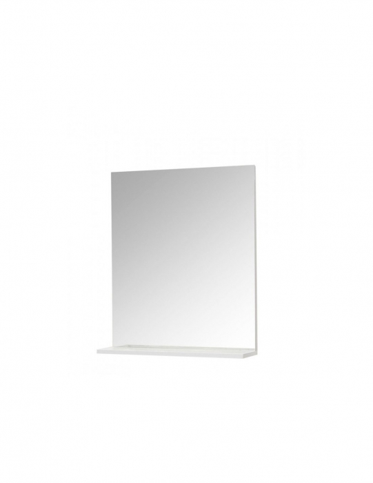 Set mobilier baie GN0541 alb lucios cu lavoar ceramic si oglinda cu polita [3]