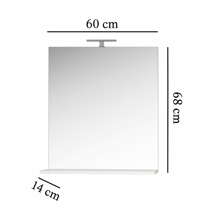 Set mobilier baie GN0541 alb lucios cu lavoar ceramic si oglinda cu polita [4]