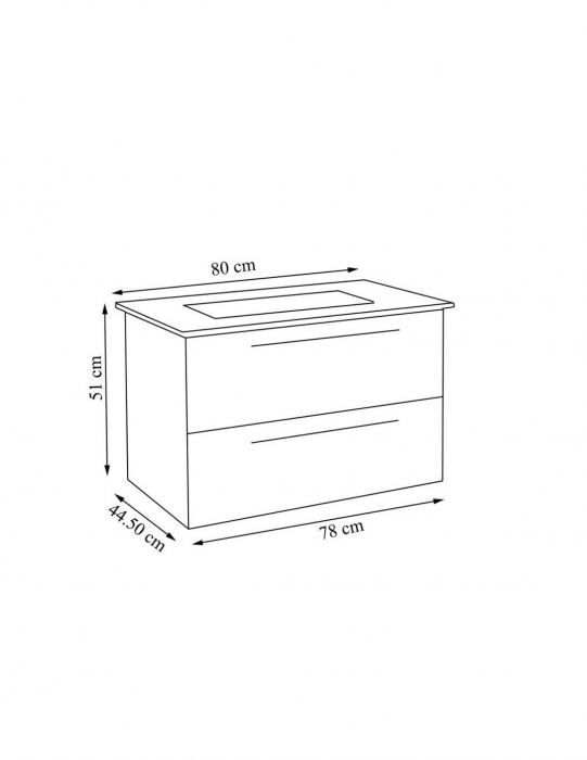 Set mobilier baie suspendat alb cu lavoar ceramic si oglinda [6]