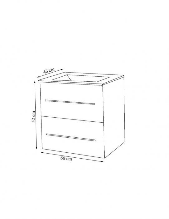 Set mobilier baie suspendat GN0541 cu lavoar si oglinda [5]