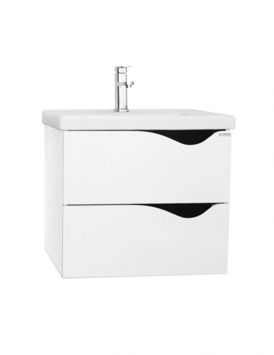 Set mobilier baie suspendat alb 70 cm cu dulap oglinda si lavoar [11]