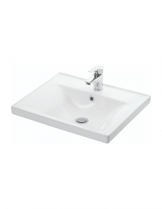 Set mobilier baie suspendat alb 70 cm cu dulap oglinda si lavoar [10]