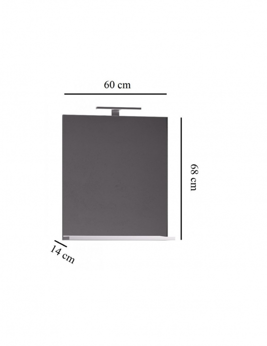 Set Baza si lavoar GN0971 suspendat si Oglinda GN0551 - 60 cm [2]