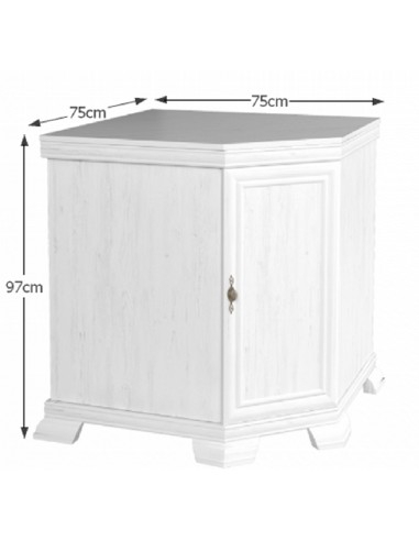 Set comoda si vitrina pentru colt VMN1 VMNN1 alb cu usa din sticla si manere aurii [4]