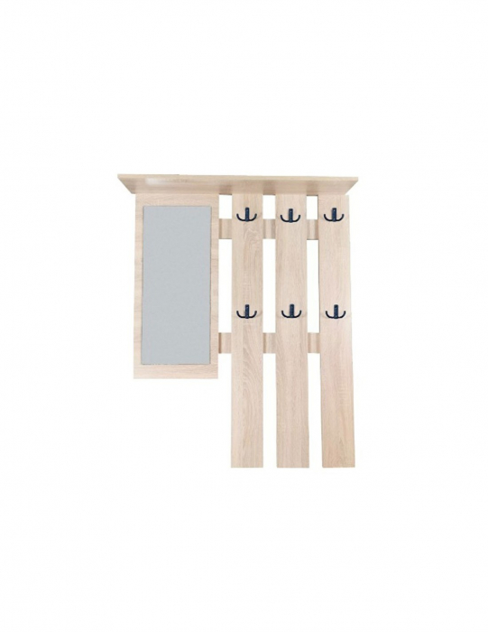 Set mobilier hol Filip stejar-alb cuier oglinda si pantofar [2]