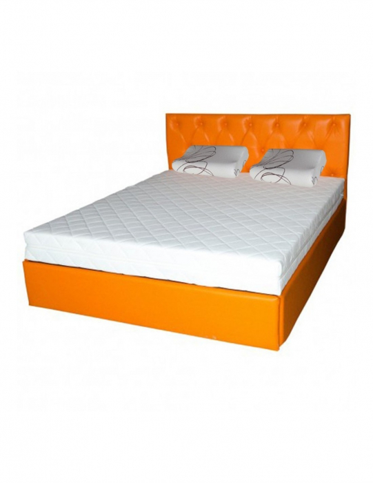 Set pat Hydra Comfort Flex portocaliu cu saltea 180x200 si perne memory [1]