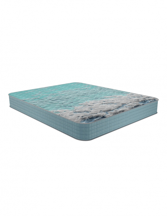 Set saltea Memory Foam PARIS 140x190x23 cu 2 perne microfibra pe pat negru [5]