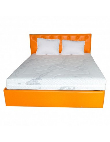 Set saltea Saturn Memory Plus 160x200 cu 2 perne, pe pat portocaliu [4]