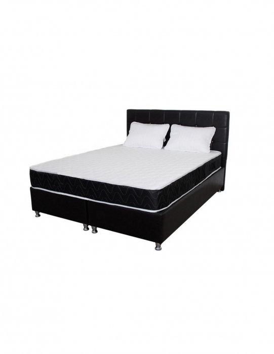 Set pat cu saltea superortopedica Lux Luna 140x200 si doua perne albe din microfibra [6]