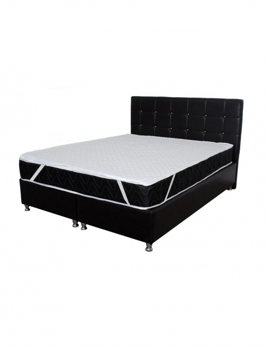 Set saltea superortopedica Lux Luna 140x200 cu husa hipoalergenica si box spring negru [6]