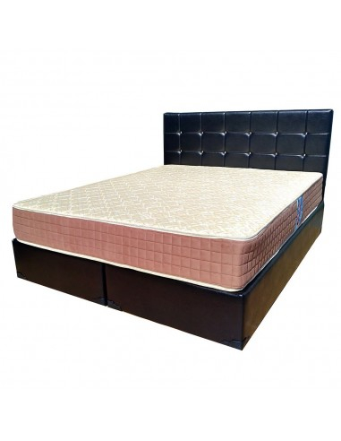 Set Saltea Superortopedica Lux ROMA 140x190x23 cu Doua Perne Microfibra pe un Pat Negru [5]