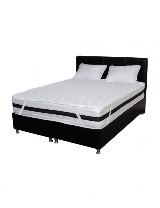 Set saltea superortopedica 160x200 cu arcuri Bonnell, doua perne microfibra si husa hipoalergenica [2]