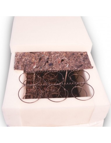 Set pat Terra Spring Comfort 140x200 portocaliu cu saltea și 2 perne memory, tăblie capitonată [4]