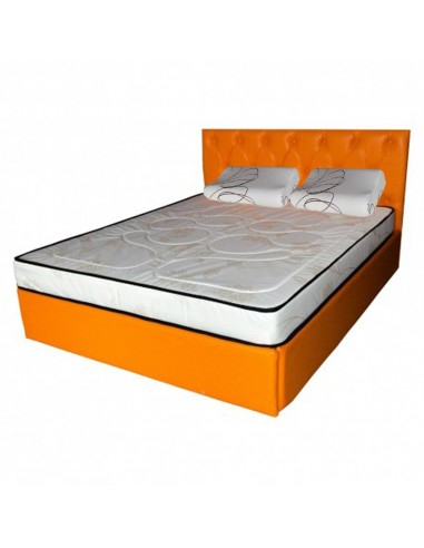 Set saltea Venus Eco Memory 140x200 cu perne ortopedice si somiera portocalie [2]