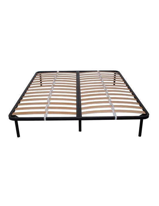 Somiera pat 180x200 cu lamele din fag si cadru metalic negru [4]