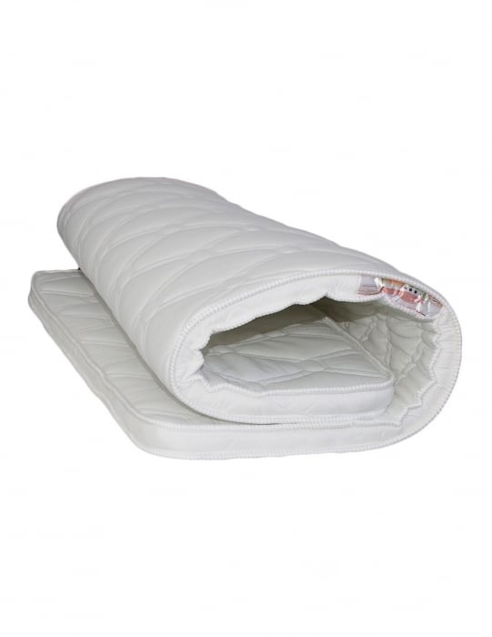Topper saltea 125x190 cm din spumă poliuretanică albă, profil subțire, cu margine finisată [4]