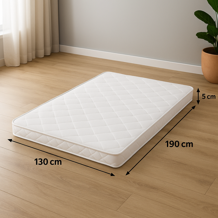 Top saltea 130x190 cm din spuma poliuretanica alba cu grosime de 5cm [5]