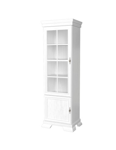 Vitrina living alba cu usi din sticla si grilaj [4]