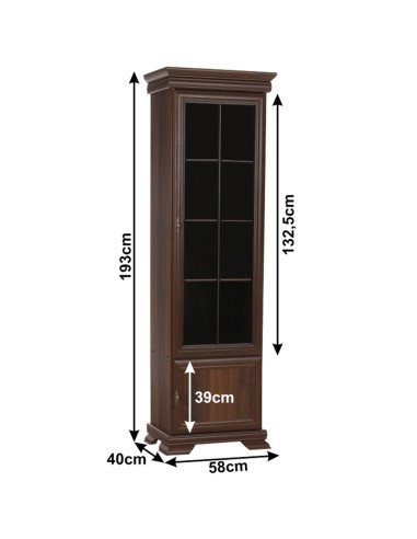 Vitrina VMW1 cu usi de sticla si polite din lemn natur de nuc [3]