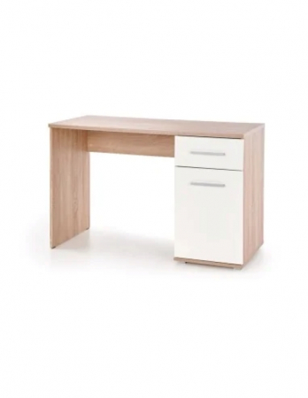 Set birou alb-stejar cu sertare si scaun roz, pentru copii [3]