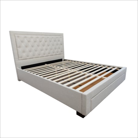Pat Austin 160x200 crem cu sertar frontal și somieră – tăblie capitonată [5]
