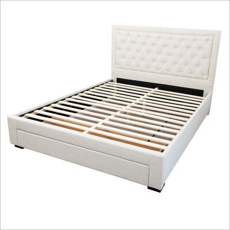 Pat Austin 160x200 crem cu sertar frontal și somieră – tăblie capitonată [6]