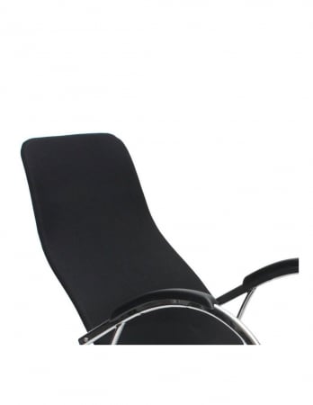 Balansoar negru din metal cromat cu tapiterie textila [1]