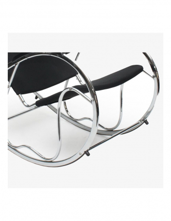 Balansoar negru din metal cromat cu tapiterie textila [2]