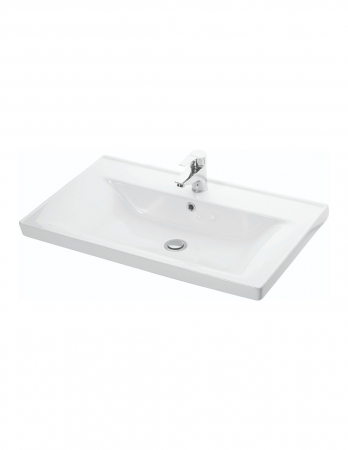 Baza si lavoar baie GN0541 alb 80 cm cu 3 usi si picioare cromate [3]