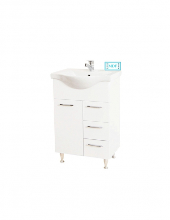 Set mobilier baie GN1531 cu lavoar ceramic alb si picioare cromate [1]