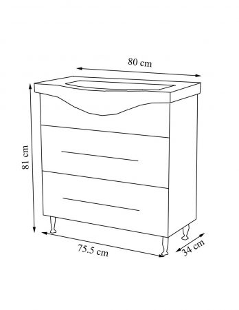 Set mobilier baie GN1871 cu lavoar alb si baza cu sertar [5]