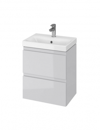 Set baza si lavoar baie suspendat gri deschis CS9721, 50 cm, cu 2 sertare soft close [1]