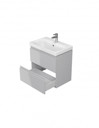 Set mobilier baie suspendat CS9761, 60 cm, gri lucios, cu lavoar [3]