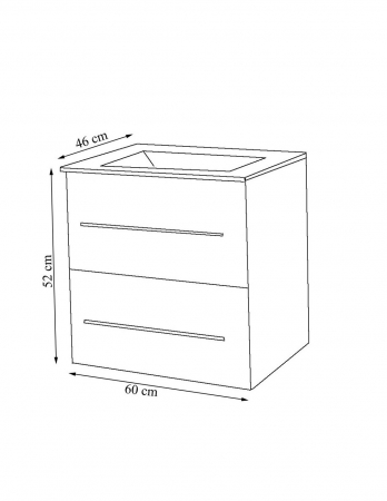 Set mobilier baie suspendat GN0541 alb lucios cu lavoar din ceramica si manere cromate [2]