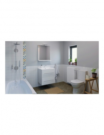 Set baie suspendat GN0541 - Baza alba lucioasa cu lavoar ceramic [3]