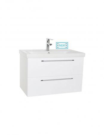 Set baie suspendat GN0541 - Baza alba lucioasa cu lavoar ceramic [1]