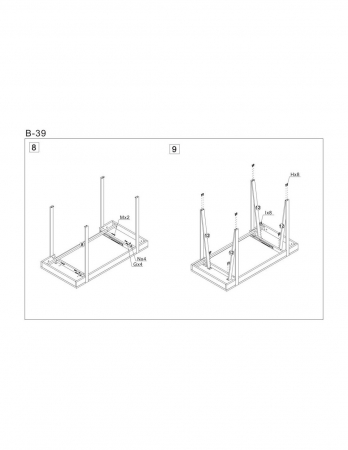 Birou HM B39 maro din MDF laminat cu picioare metalice negre si sertar [6]
