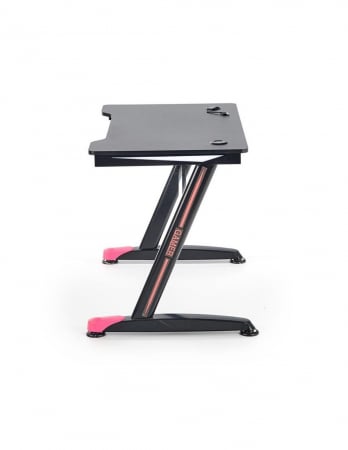 Birou de gaming negru HM B40 cu iluminare LED RGB si scaun ergonomic [3]