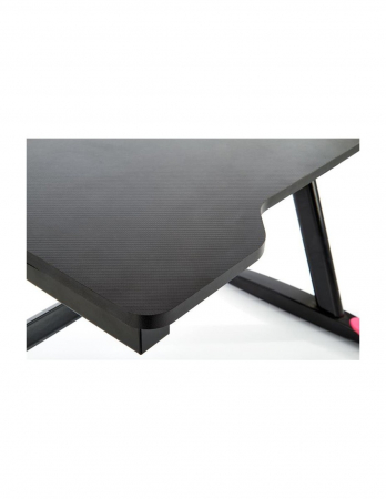 Birou de gaming negru HM B40 cu iluminare LED RGB si scaun ergonomic [7]