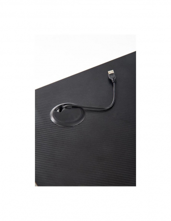 Birou de gaming negru HM B40 cu iluminare LED RGB si scaun ergonomic [8]