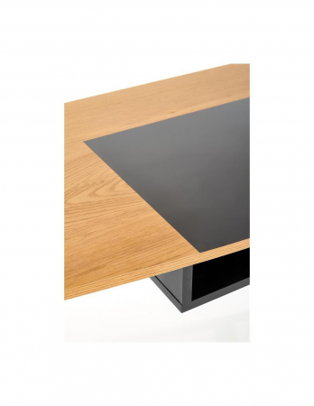 Birou HM B41 stejar cu scaun galben si lampa neagra [5]
