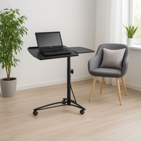 Birou - Birou Laptop HM B14 Negru cu Suport Reglabil
