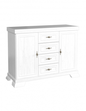 Comoda living VM3 alb antichizat cu 2 usi si 4 sertare [1]