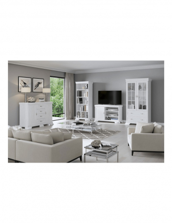 Comoda living VM3 alb antichizat cu 2 usi si 4 sertare [3]