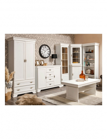 Comoda living VM3 alb antichizat cu 2 usi si 4 sertare [4]