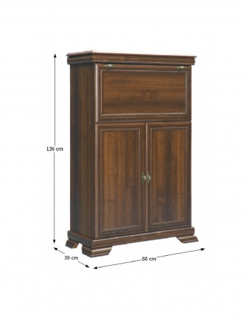 Comoda living VM5 din PAL melaminat, culoare nuc, cu compartiment superior rabatabil și două uși clasice [3]