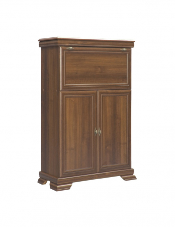 Comoda living VM5 din PAL melaminat, culoare nuc, cu compartiment superior rabatabil și două uși clasice [2]