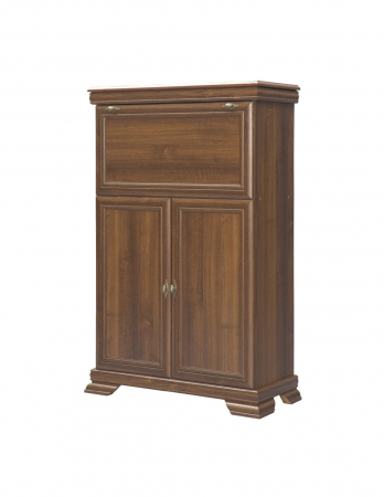 Comoda living VM5 din PAL melaminat, culoare nuc, cu compartiment superior rabatabil și două uși clasice [1]