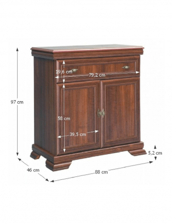 Comoda VM1 din lemn, cu sertar si doua usi, finisaj nuc, intr-un ambient clasic. [4]